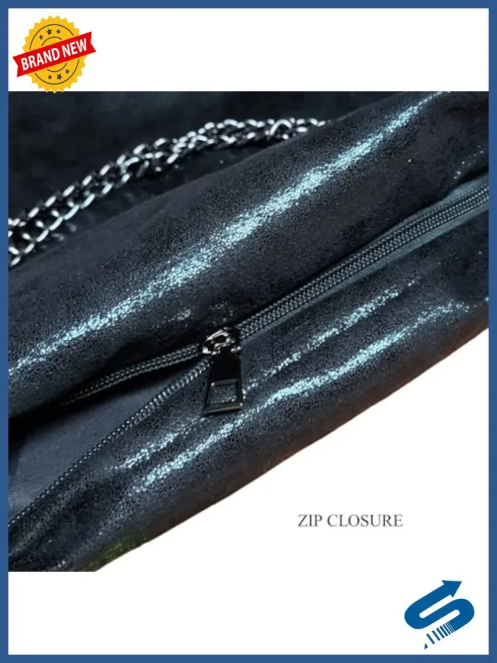 Faux Leather Oversized Slouchy Chain Hobo Shoulder Bag Tote